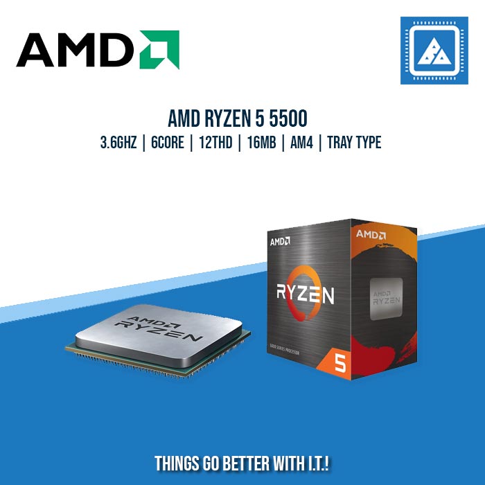 AMD RYZEN 5 5500 | 3.6GHZ | 6CORE | 12THD | 16MB | AM4 | TRAY TYPE AMD RYZEN 5 5500 | 3.6GHZ | 6CORE | 12THD | 16MB | AM4 | TRAY TYPE
